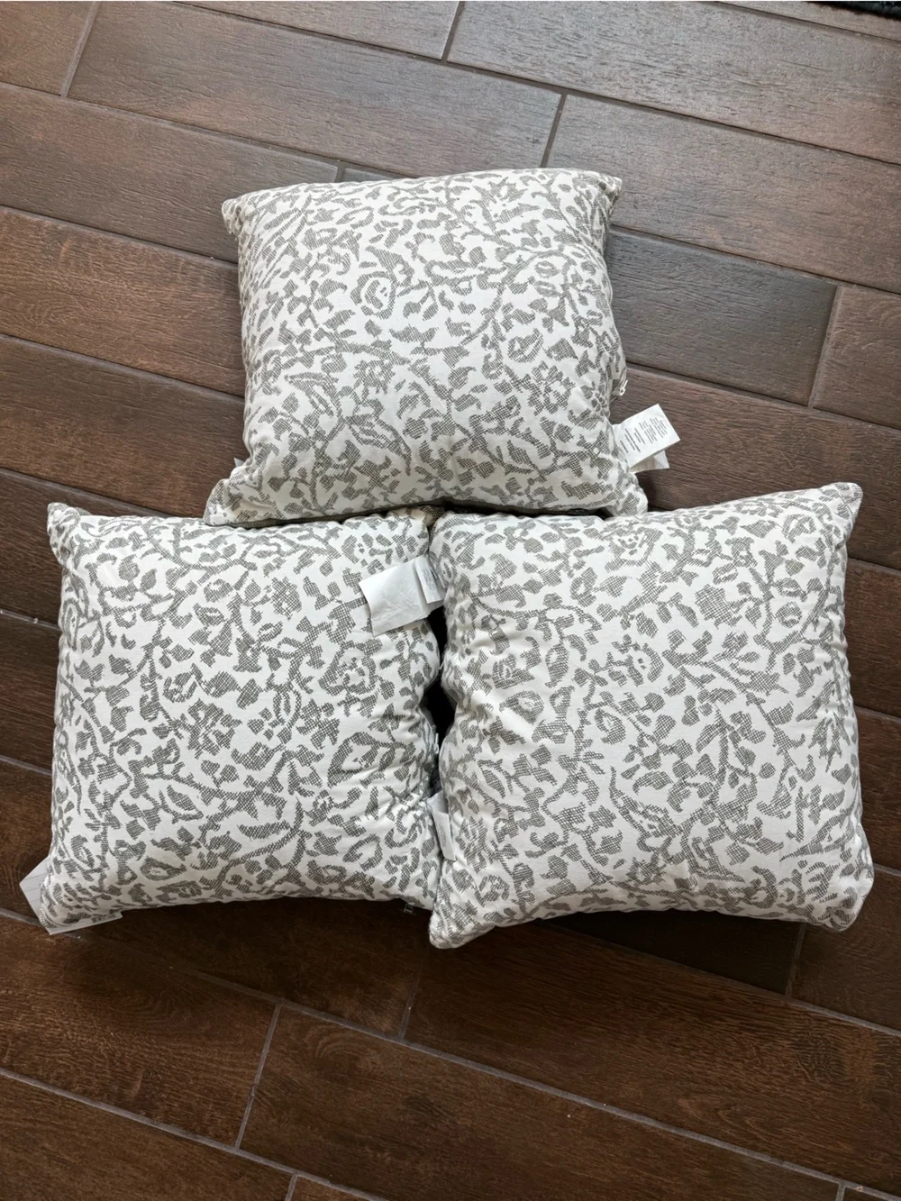 3 Neutral Striped Decorative Throw Pillows- Sage Green